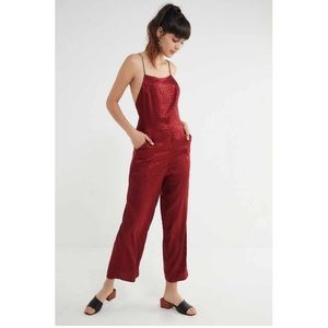 Leopard lace up jumpsuit